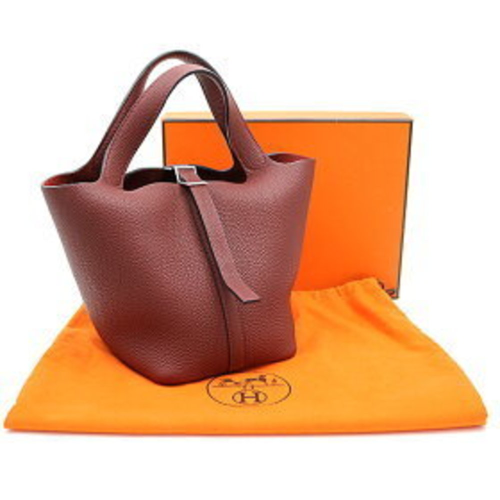 Hermes PICOTIN PM Rouge Ash Togo Handbag VEAU
